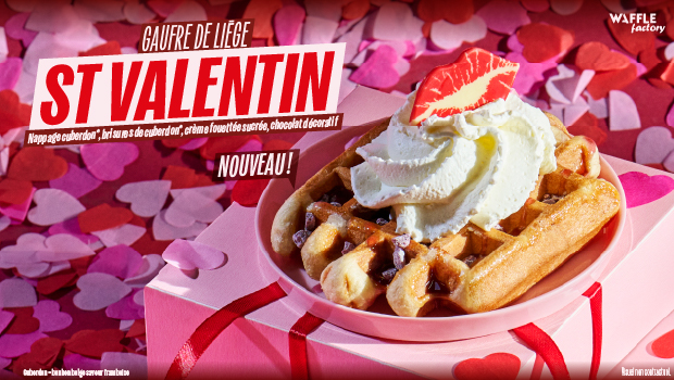Nouveautés Waffle Factory : gaufre Saint Valentin