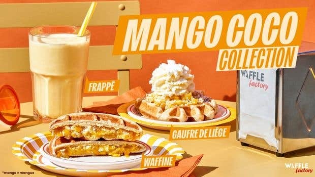 Carte été 2026 Waffle Factory - nouveauté Mango Coco Collection
