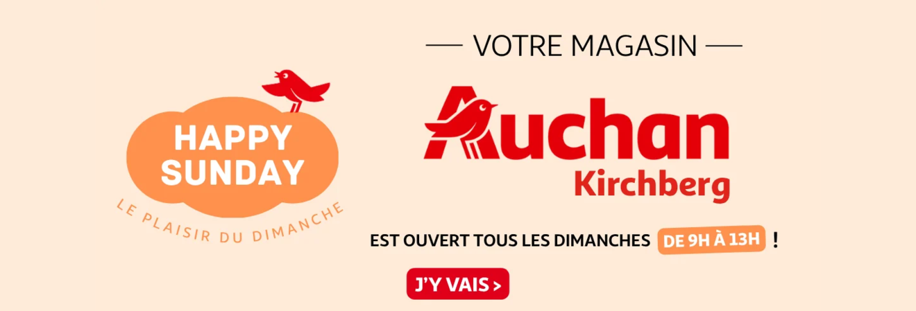 Ouverture Auchan dimanche de 9h à 13h